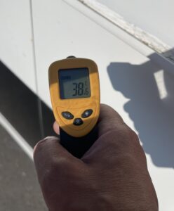 Untreated area 10c hotter